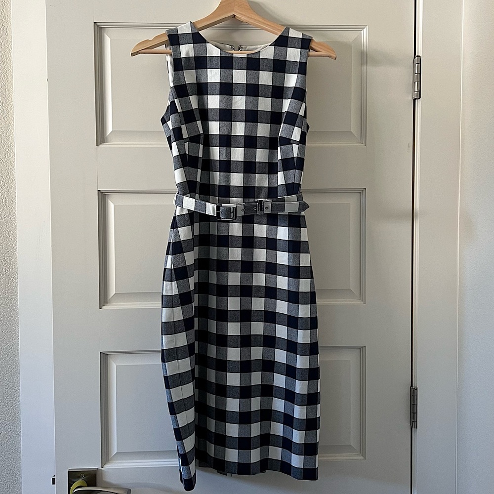 J. CREW Black And White Gingham Dress